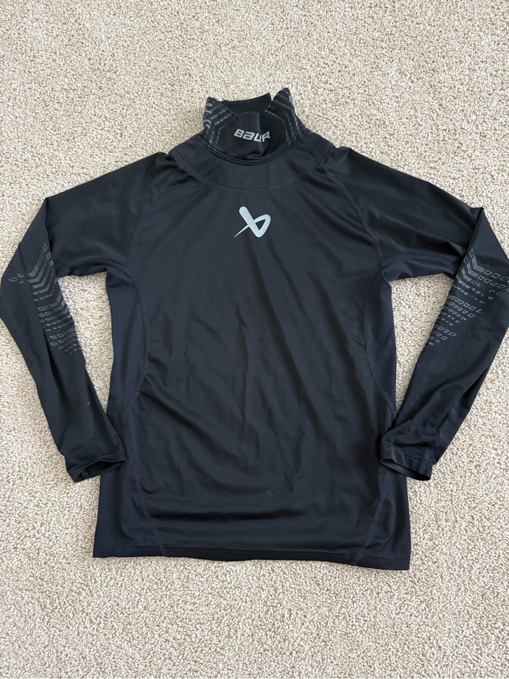 Bauer Black Long Sleeve Compression Top for Kids